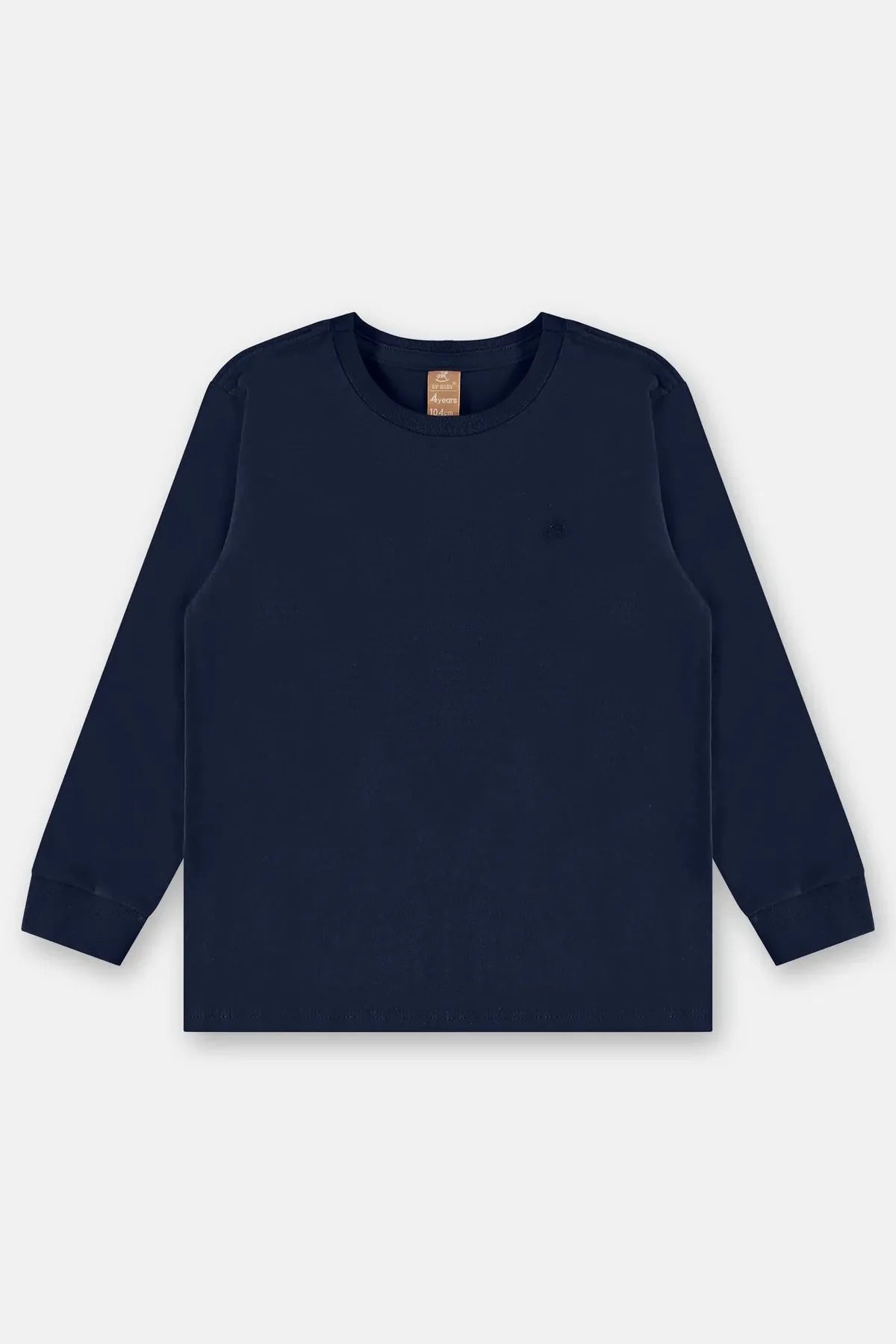 Camiseta M/L Em meia Malha Azul
