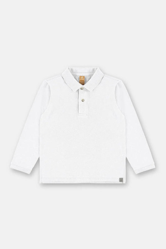 Camisa Polo M/L Em Piquet Branca