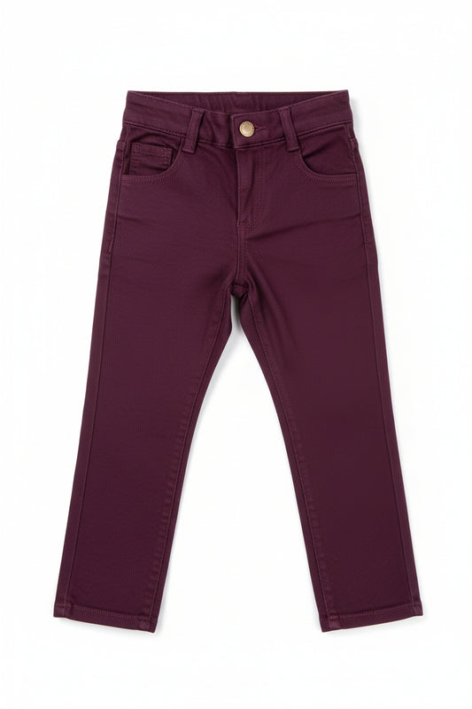 Calça Sarja Tradicional Burgundy