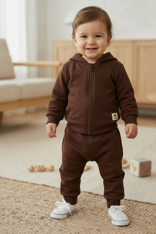 Conjunto Jaqueta Matelasse e Moleco - Marrom