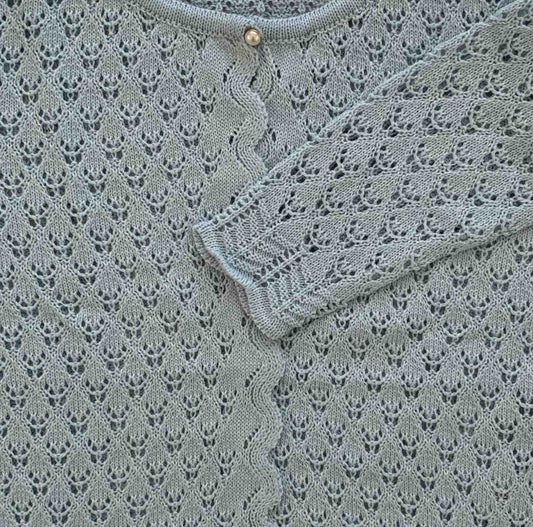 Cardigan em Tricot Azul Bebê