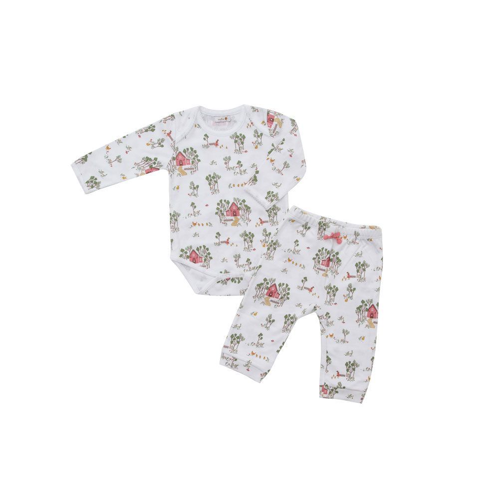 Pijama de Body Manga Longa e Calça Casitas - 100% Algodão Pima Peruano