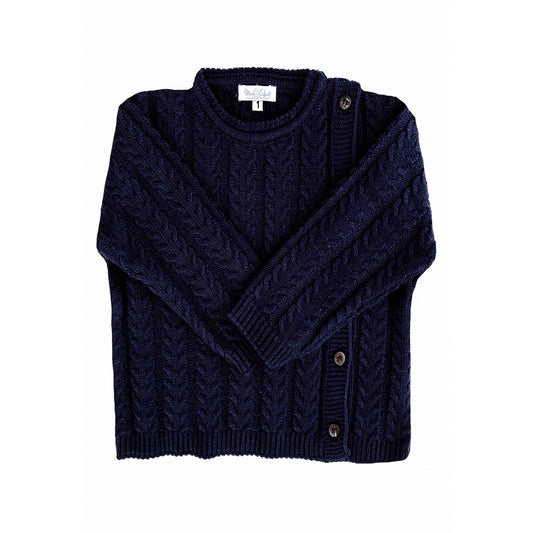 Casaco em Tricot Azul Marinho