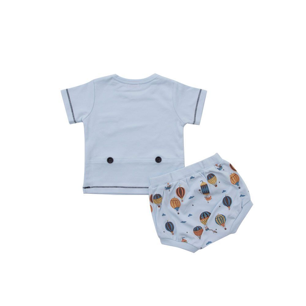 Pijama de camiseta e short Ballon - 100% Algodão Pima Peruano