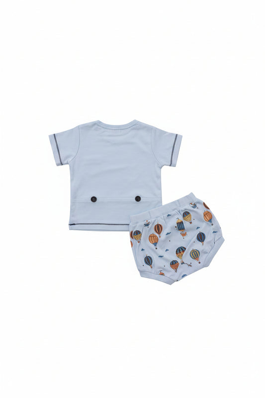 Pijama de camiseta e short Ballon - 100% Algodão Pima Peruano