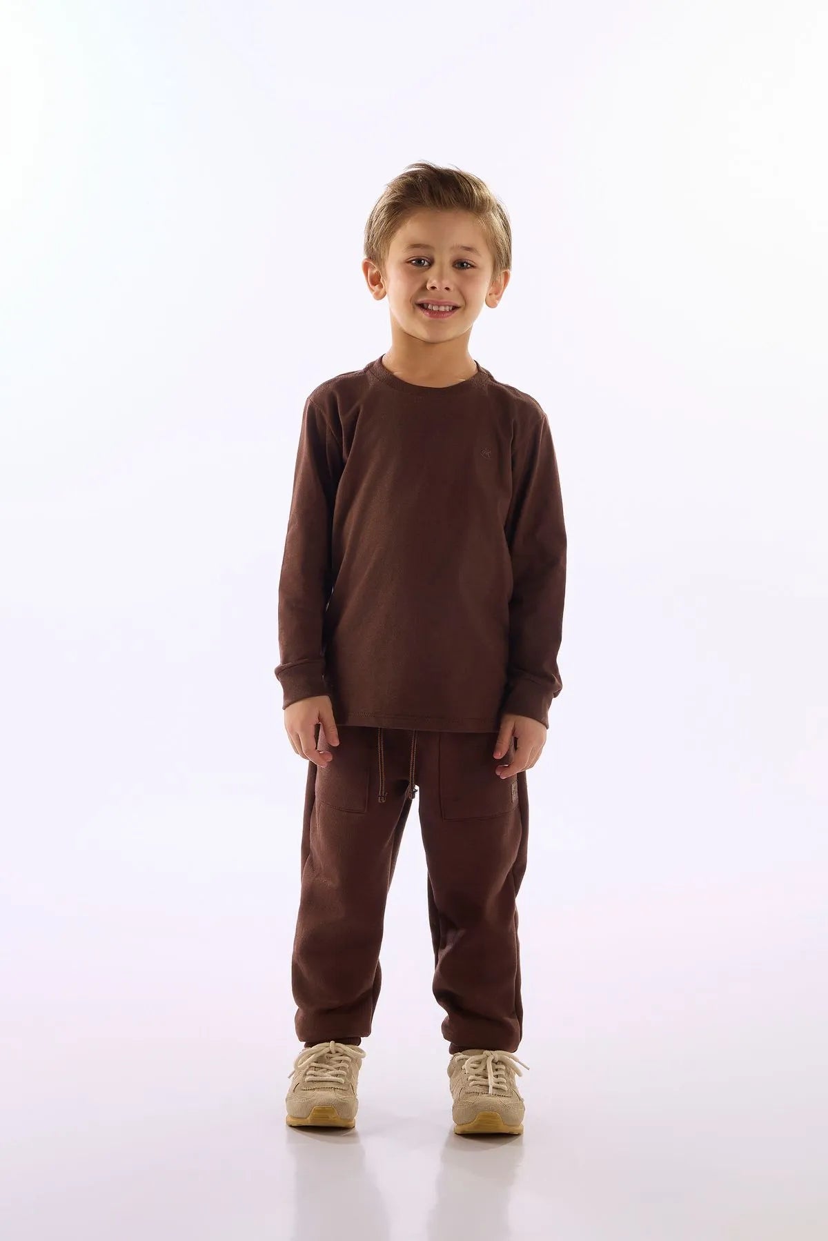Camiseta M/L Em Meia Malha marrom