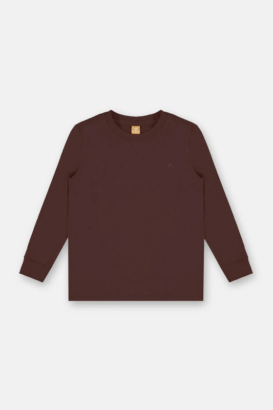 Camiseta M/L Em Meia Malha marrom