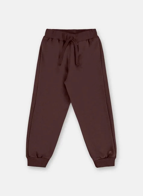 Calça Em Moletom - Marrom