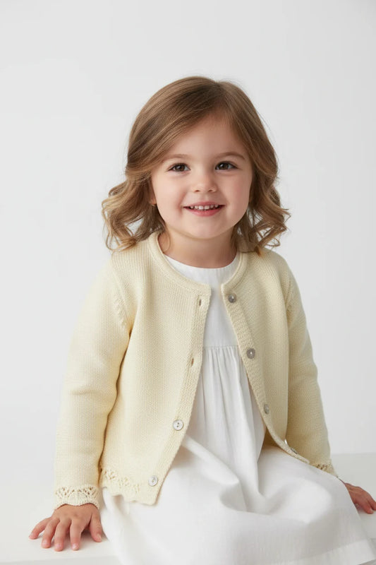Cardigan em Tricot Amarelo