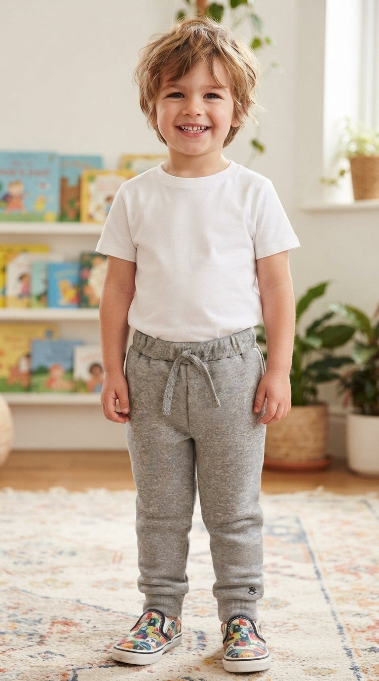 Calça Em Moletom cinza