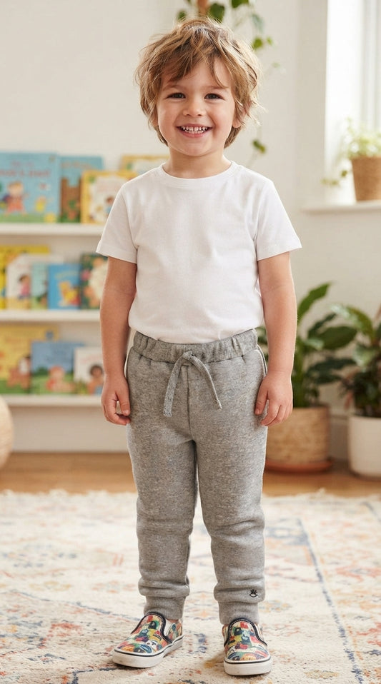 Calça Em Moletom cinza