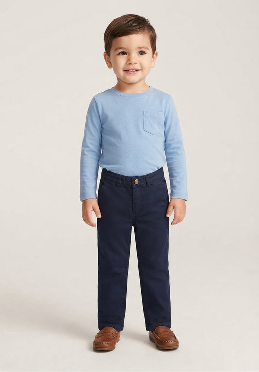 Calça Sarja Alfaiataria Azul - BEBELÂNDIA