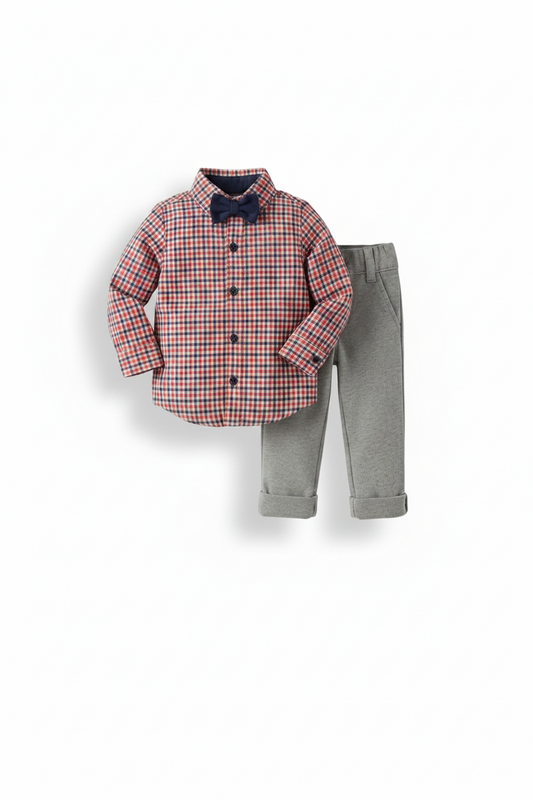 Conjunto de camisa xadrez manga longa e calça CHEROKEE