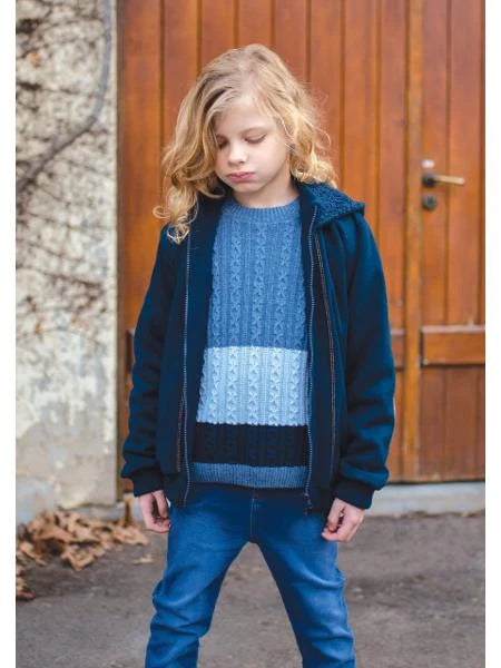 Casaco Capuz Pesponto Marinho - Enfants Collection