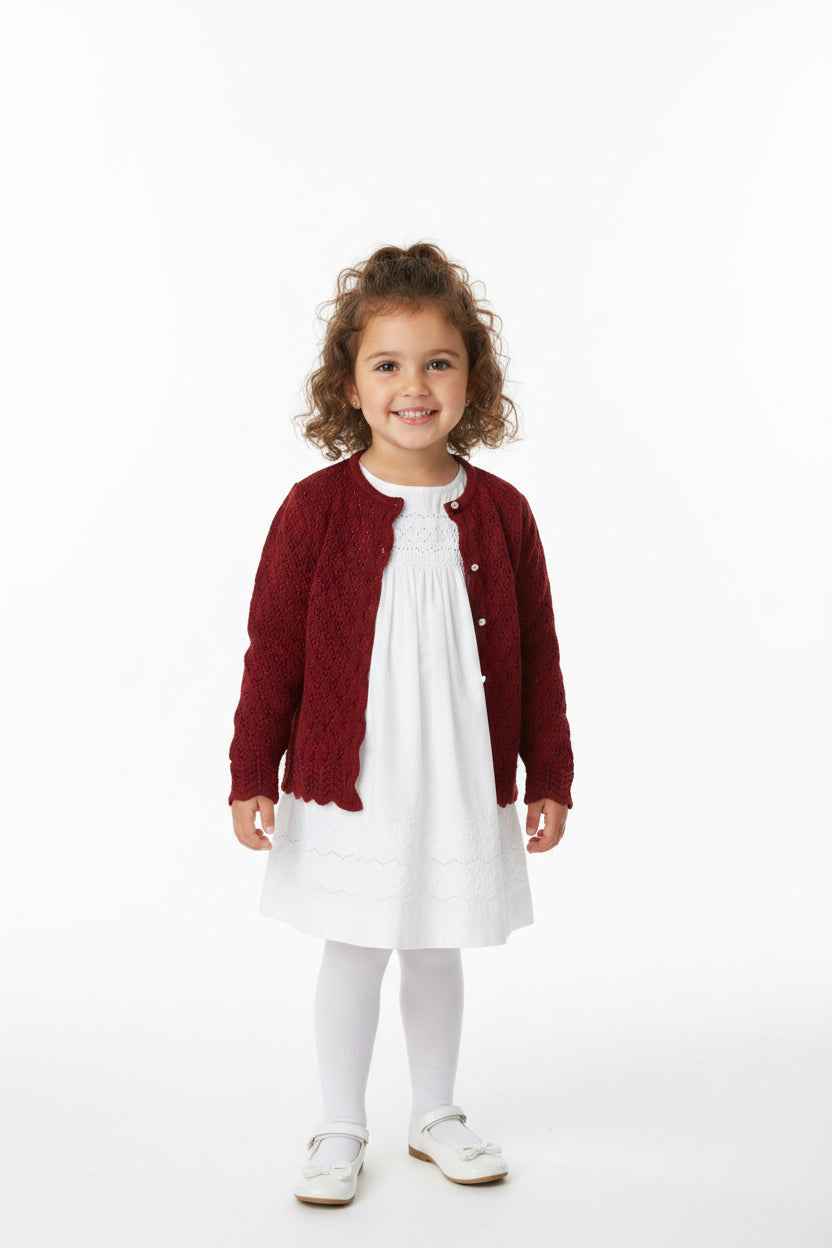 Cardigan em Tricot Bordô