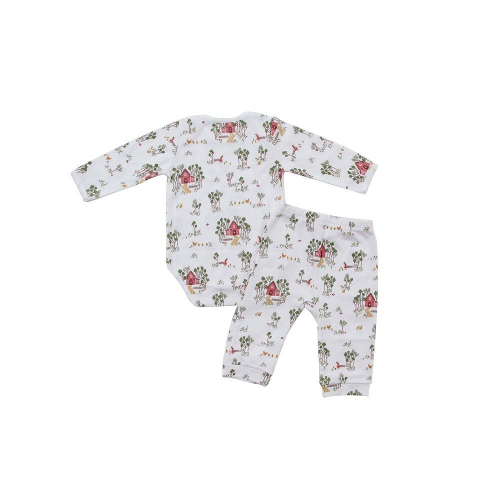 Pijama de Body Manga Longa e Calça Casitas - 100% Algodão Pima Peruano
