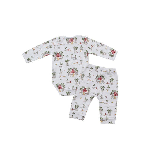 Pijama de Body Manga Longa e Calça Casitas - 100% Algodão Pima Peruano