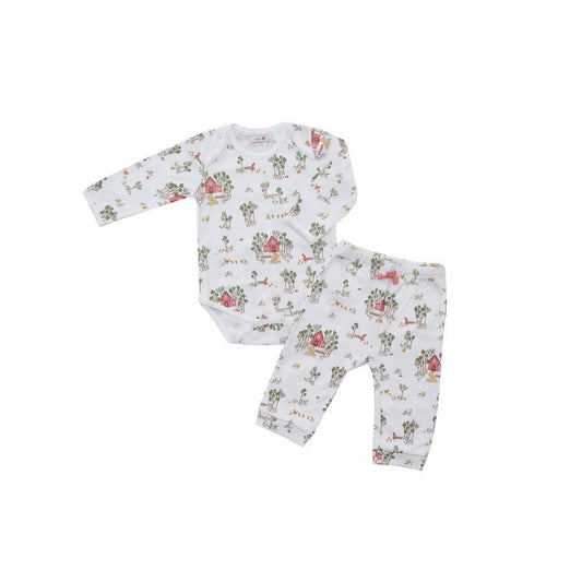 Pijama de Body Manga Longa e Calça Casitas - 100% Algodão Pima Peruano