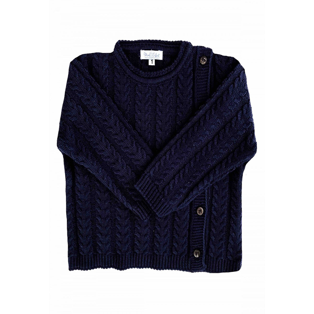 Casaco em Tricot Azul Marinho