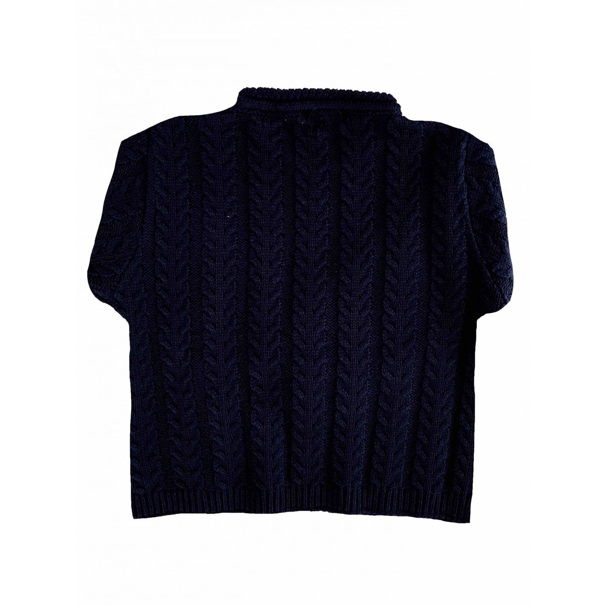 Casaco em Tricot Azul Marinho