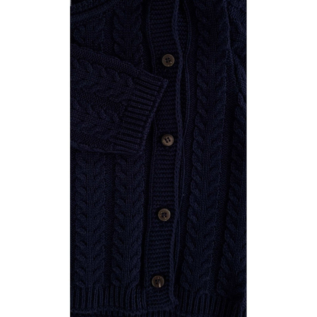 Casaco em Tricot Azul Marinho