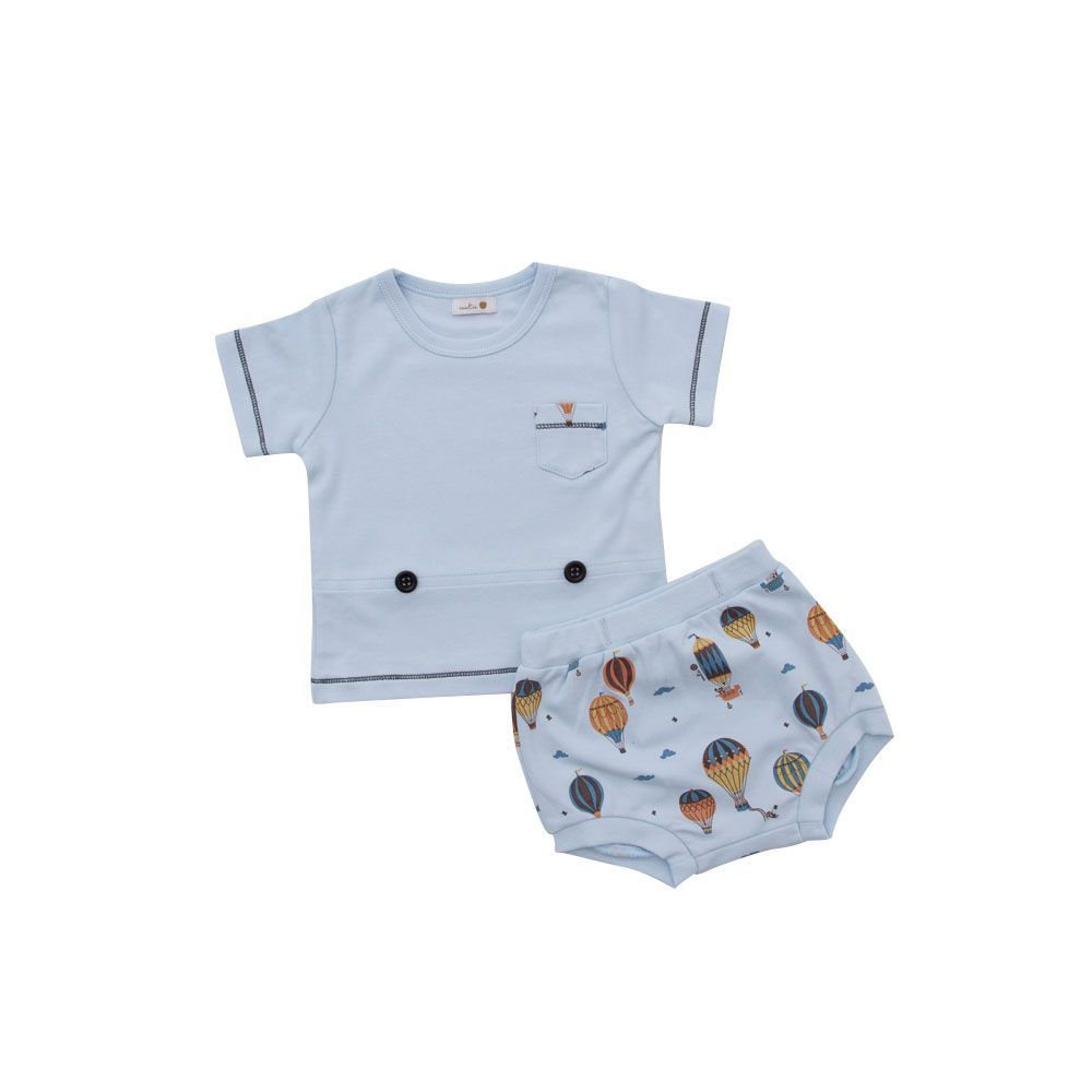 Pijama de camiseta e short Ballon - 100% Algodão Pima Peruano