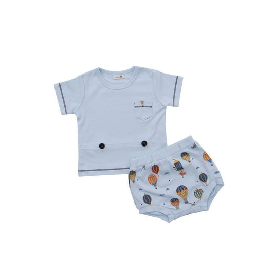 Pijama de camiseta e short Ballon - 100% Algodão Pima Peruano