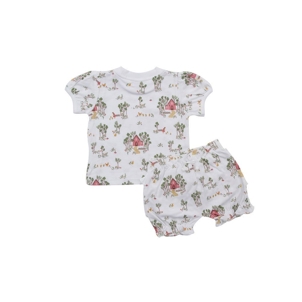 Pijama de Camiseta e Shorts Casitas - 100% Algodão Pima Peruano