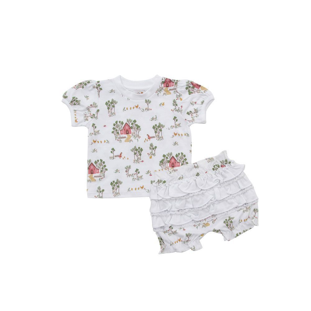 Pijama de Camiseta e Shorts Casitas - 100% Algodão Pima Peruano